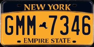 NY license plate GMM7346
