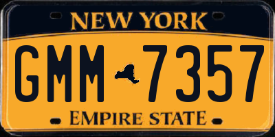 NY license plate GMM7357