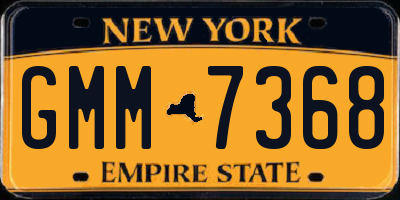 NY license plate GMM7368