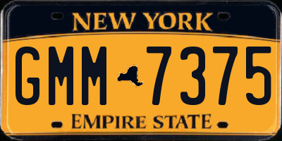 NY license plate GMM7375