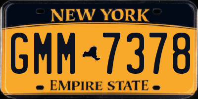 NY license plate GMM7378