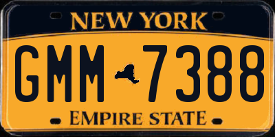 NY license plate GMM7388