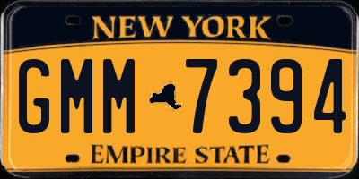 NY license plate GMM7394