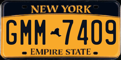 NY license plate GMM7409