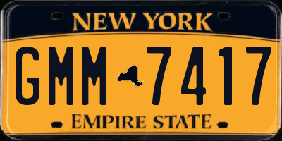 NY license plate GMM7417