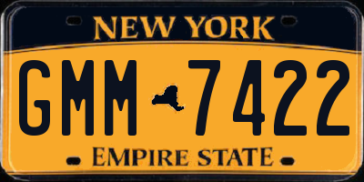 NY license plate GMM7422