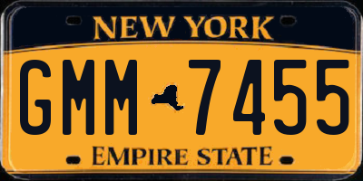 NY license plate GMM7455