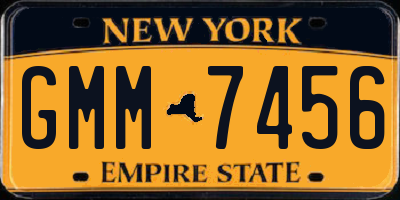 NY license plate GMM7456