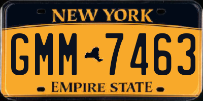 NY license plate GMM7463