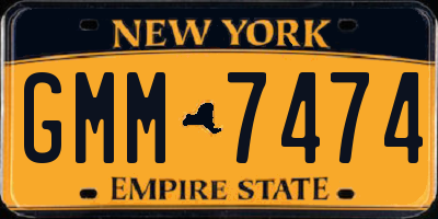 NY license plate GMM7474