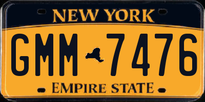 NY license plate GMM7476