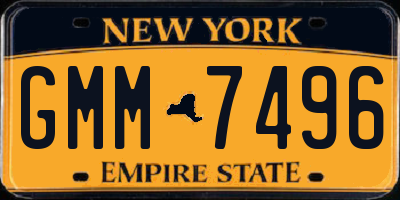 NY license plate GMM7496