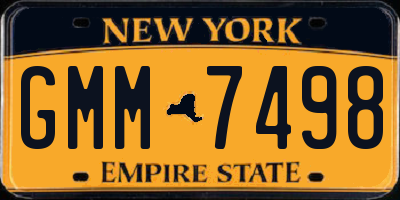 NY license plate GMM7498