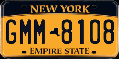 NY license plate GMM8108