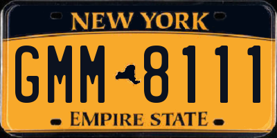 NY license plate GMM8111