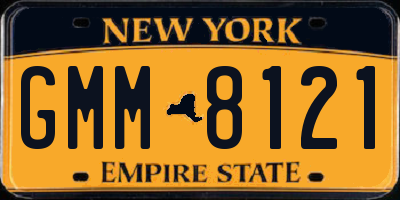 NY license plate GMM8121