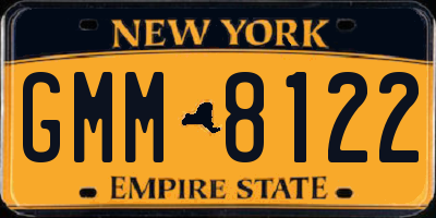 NY license plate GMM8122