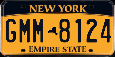NY license plate GMM8124