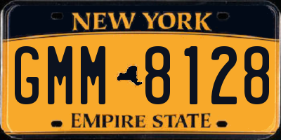 NY license plate GMM8128