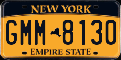 NY license plate GMM8130