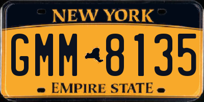 NY license plate GMM8135