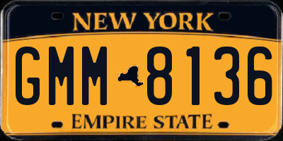 NY license plate GMM8136