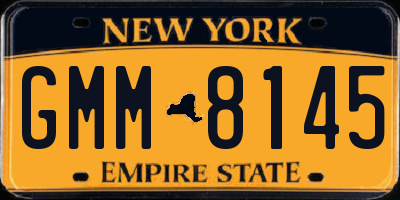 NY license plate GMM8145