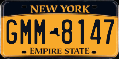 NY license plate GMM8147