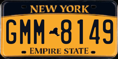 NY license plate GMM8149