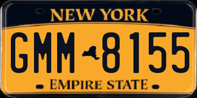NY license plate GMM8155