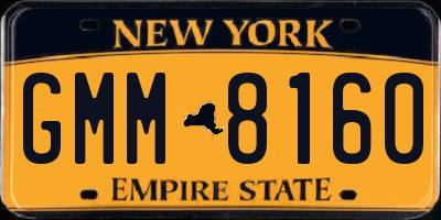 NY license plate GMM8160