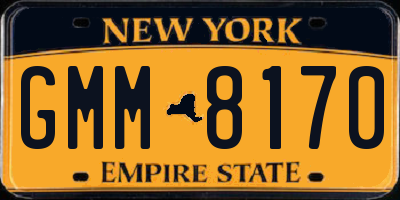 NY license plate GMM8170