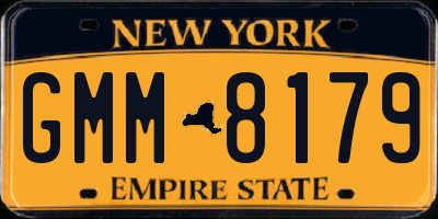 NY license plate GMM8179