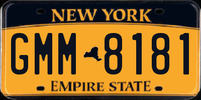 NY license plate GMM8181