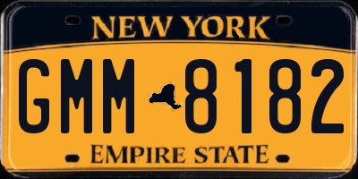 NY license plate GMM8182