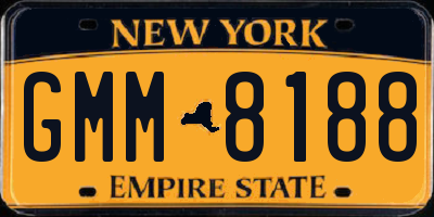 NY license plate GMM8188