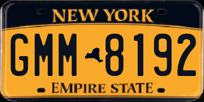 NY license plate GMM8192
