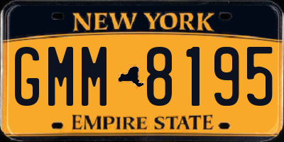 NY license plate GMM8195