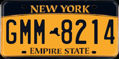 NY license plate GMM8214