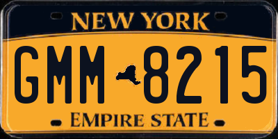 NY license plate GMM8215