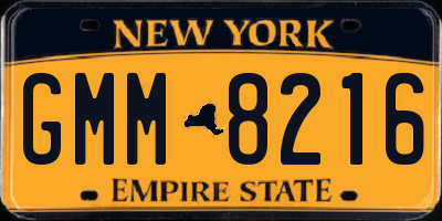 NY license plate GMM8216