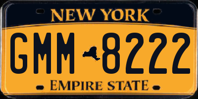 NY license plate GMM8222