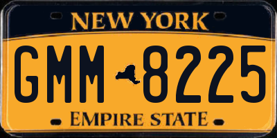 NY license plate GMM8225