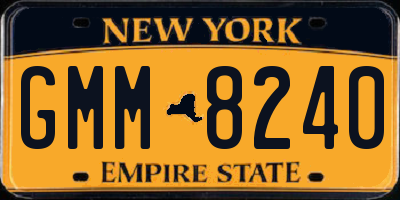 NY license plate GMM8240