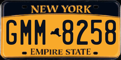 NY license plate GMM8258