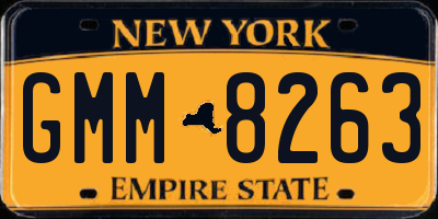 NY license plate GMM8263