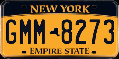 NY license plate GMM8273