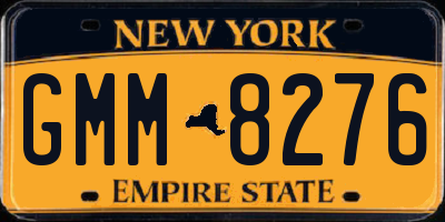 NY license plate GMM8276