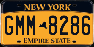 NY license plate GMM8286