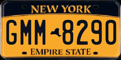 NY license plate GMM8290